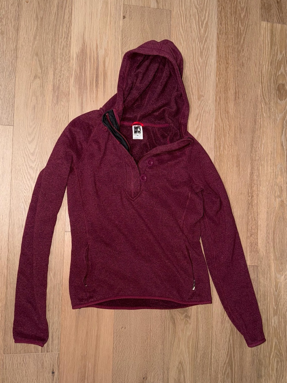 The North Face Maroon Hooded Cowl Pullover